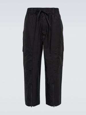 Pantaloni cargo din bumbac Y-3 negru