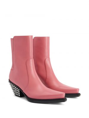 Kožené kotníkové boty Giuseppe Zanotti růžové