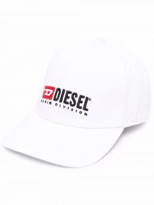 Cappello con visiera ricamato Diesel bianco