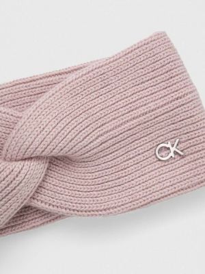 Шерстяная шапка Calvin Klein розовая
