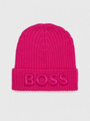 Вълнена шапка Boss розово