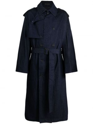 Pamučni trench kaput Yohji Yamamoto plava