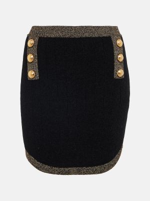 Mini sukně s vysokým pasem Balmain černé