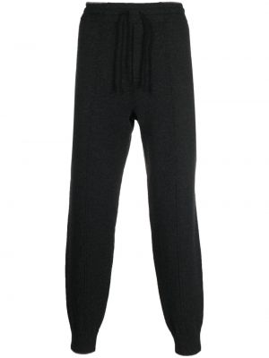 Kašmírové vlněné sportovní kalhoty Fileria černé
