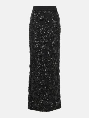 Dlhá sukňa s výšivkou Elie Saab čierna