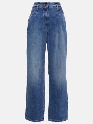 Jeans a vita alta baggy Brunello Cucinelli blu
