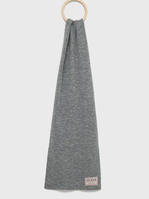 Melanžový vlněný šátek Guess šedý