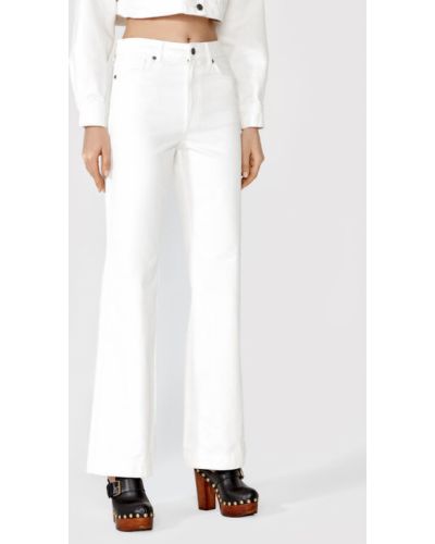 Priliehavé bootcut džínsy Simple biela