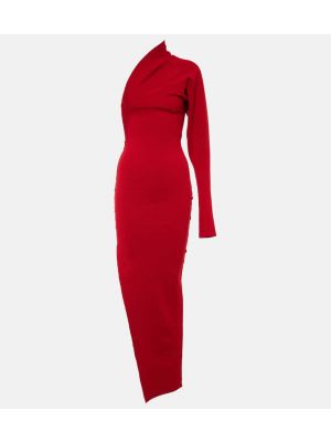 Asymetrické dlouhé šaty Rick Owens červené