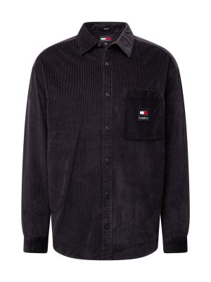 Rifľová košeľa Tommy Jeans čierna