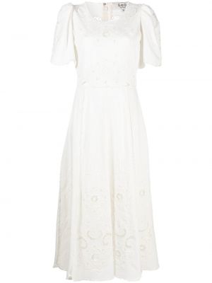 Haftowana sukienka midi Sea biała