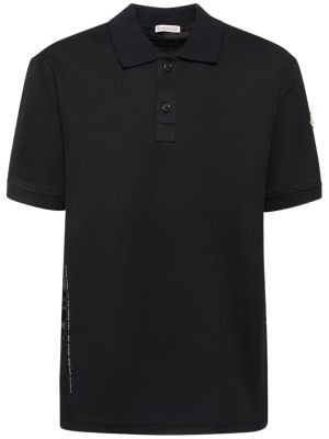 Medvilninis polo marškinėliai Moncler Genius juoda