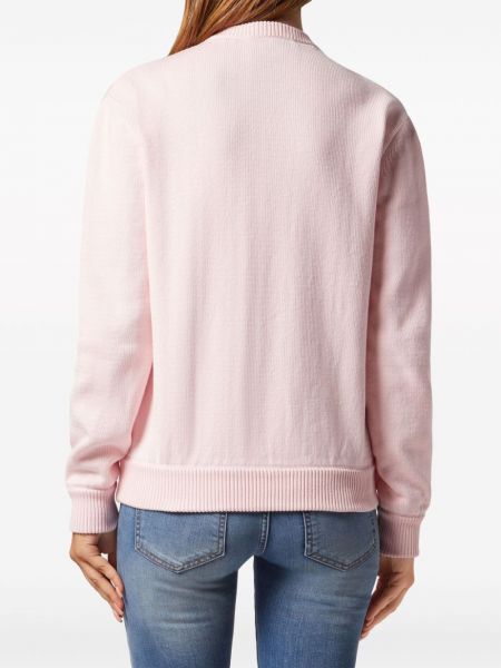 Haftowana bluza bawełniana Philipp Plein różowa
