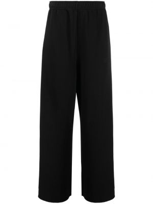 Pantalon brodé en coton à imprimé Mm6 Maison Margiela noir