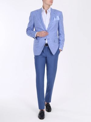 Шелковый пиджак Canali голубой