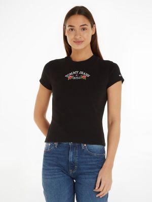 Camiseta manga corta de cuello redondo Tommy Jeans negro