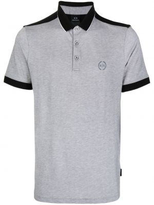 Brodert poloskjorte Armani Exchange grå