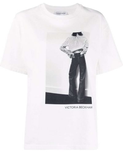 Camiseta con estampado Victoria Beckham blanco