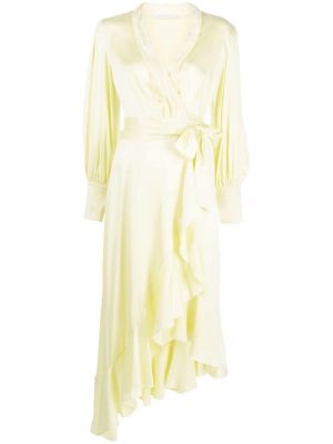 Μεταξωτή μάξι φόρεμα Zimmermann κίτρινο