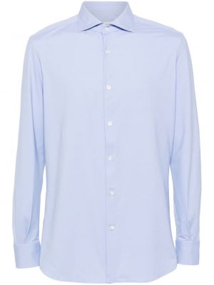 Camicia in tessuto jacquard Glanshirt blu