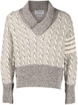 Пуловер с v-образно деколте Thom Browne сиво