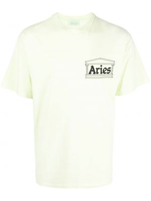 Raštuotas marškinėliai Aries žalia