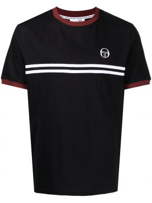 Trykt stripete brodert t-skjorte Sergio Tacchini svart