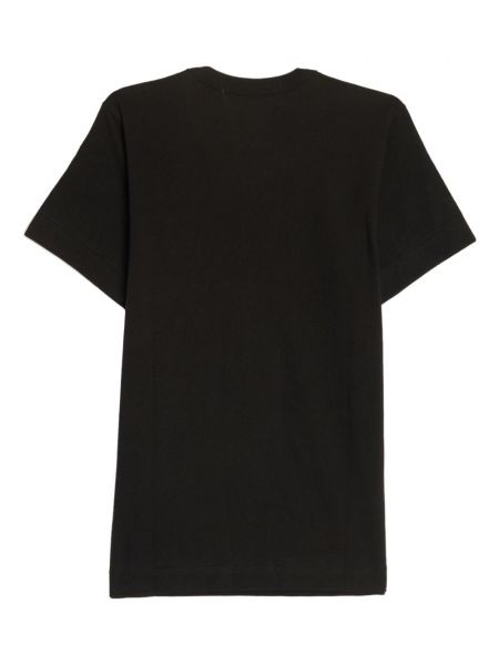 Bavlněné tričko s výšivkou se srdcovým vzorem Comme Des Garçons Play černé