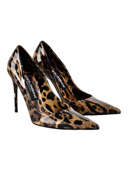 Calzado de cuero con estampado leopardo Dolce & Gabbana