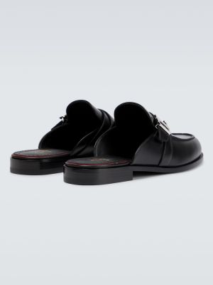 Kožené domáce papuče Christian Louboutin čierna