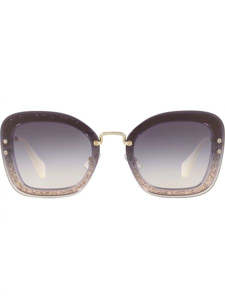 Okulary przeciwsłoneczne oversize Miu Miu Eyewear fioletowe