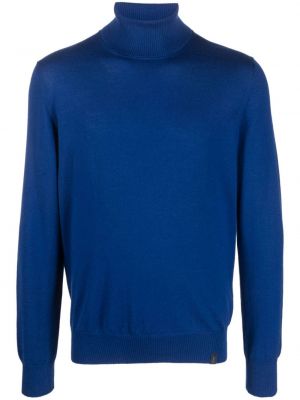 Вълнен пуловер Fay синьо