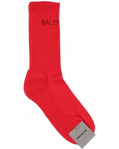 Bombažne nogavice Balenciaga rdeča