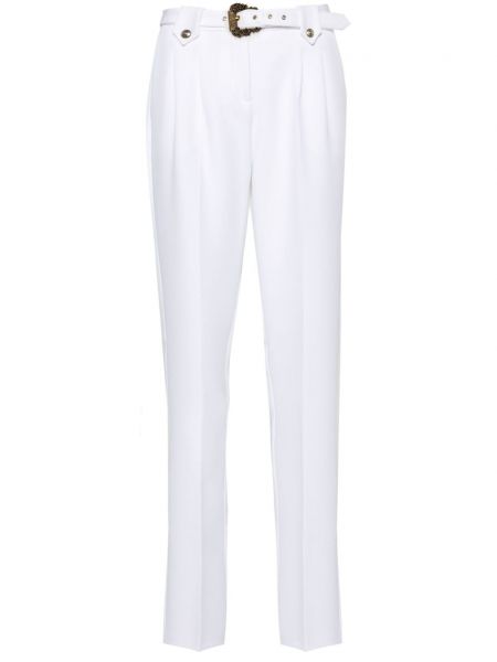 Pantaloni cu cataramă Versace Jeans Couture alb