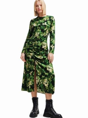 Sukienka midi dopasowana Desigual zielona