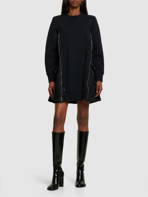 Jersey mini obleka Sacai črna
