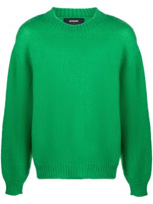 Mohérový sveter s okrúhlym výstrihom Represent zelená