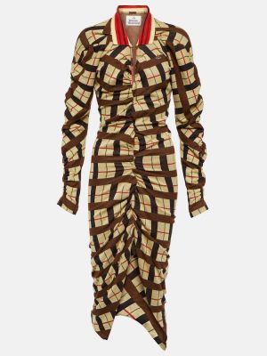 Bombažna midi obleka s karirastim vzorcem Vivienne Westwood