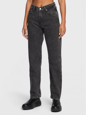 Ravne hlače Calvin Klein Jeans siva