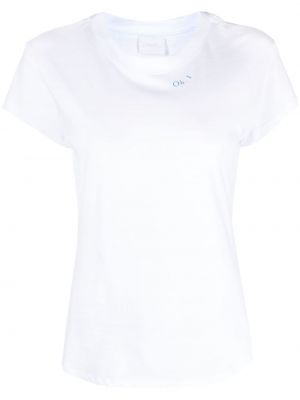 T-shirt di cotone con stampa Merci bianco