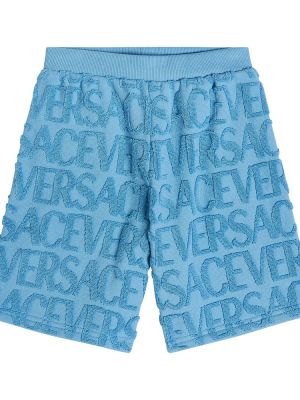 Shorts i bomull för pojkar Versace Kids blå