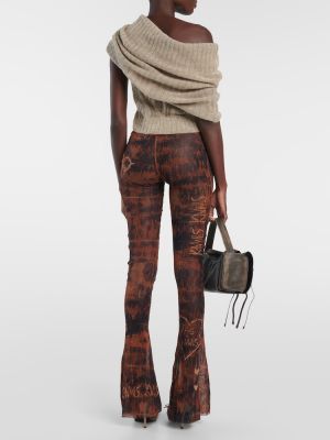 Sweter wełniany Jean Paul Gaultier beżowy