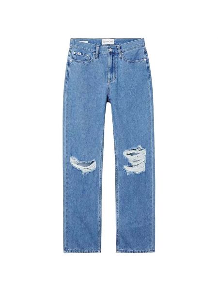Прямые джинсы с высокой талией Calvin Klein синие