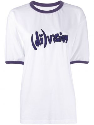 Βαμβακερή μπλούζα με κέντημα (di)vision λευκό