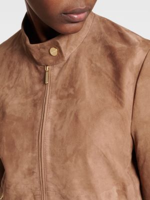 Kožna jakna od brušene kože 's Max Mara smeđa