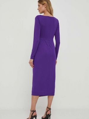 Midi šaty Lauren Ralph Lauren fialové