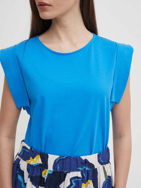Bluzka bawełniana United Colors Of Benetton niebieska