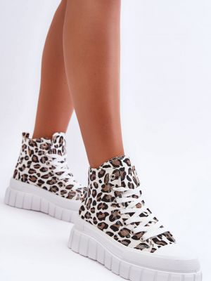 Sneakerși cu model leopard Kesi alb