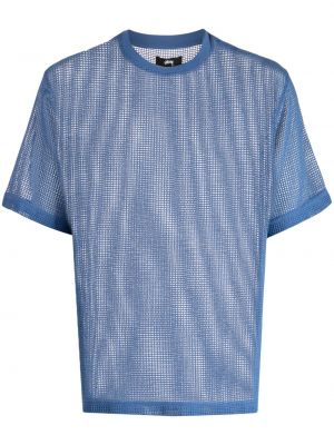 Памучна тениска Stüssy синьо