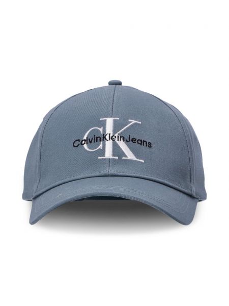 Siuvinėtas kepurė su snapeliu Calvin Klein mėlyna